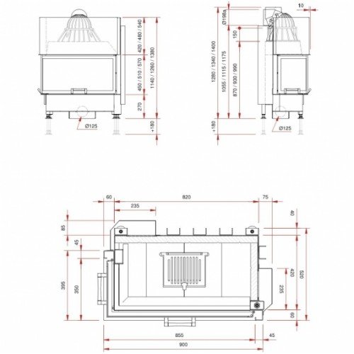 Каминная топка Schmid Ekko L/R 8445 h