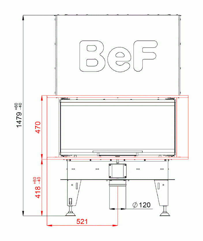 Каминная топка BeF Royal V8C