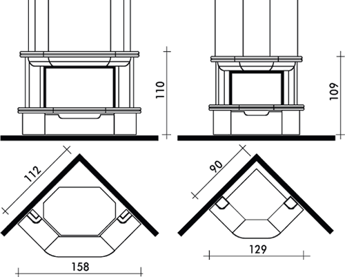 Каминная облицовка EdilKamin Tris uno medio