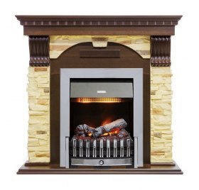 Каминокомплект Dublin угловой - Темный дуб / Сланец с очагом Danville Chrome FB2