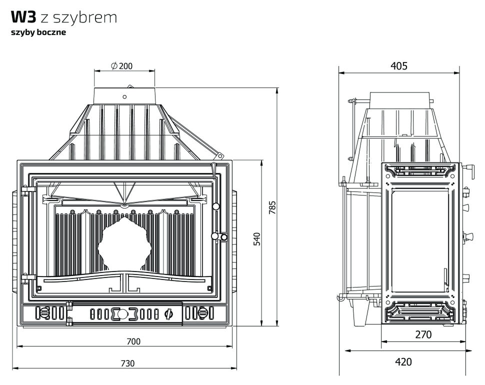 Каминная топка Kaw-Met W3 PB