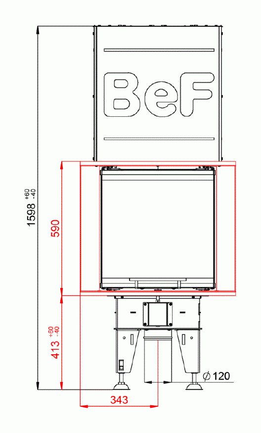 Каминная топка BeF Royal V8U