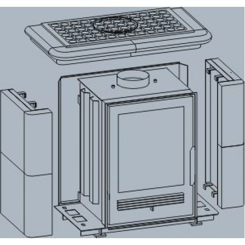Кафельная печь-камин ABX Bavaria K (прямой цоколь) с т/о 6,9 кВт