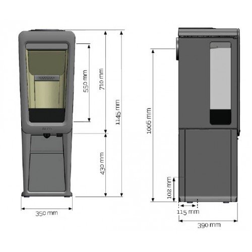 Чугунная печь камин Keddy K816, серый