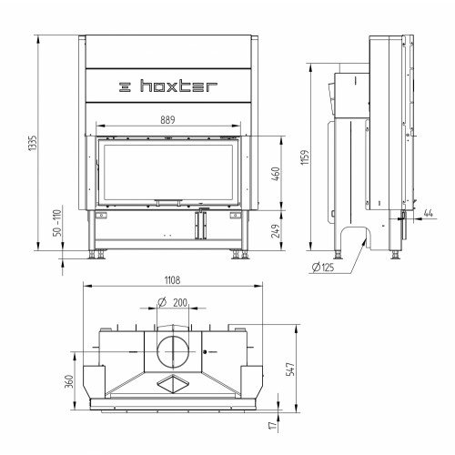 Каминная топка Hoxter Haka 89/45h