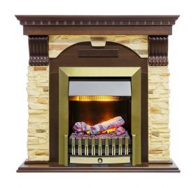 Каминокомплект Dublin - Темный дуб / Сланец с очагом Danville Antique Brass FB2