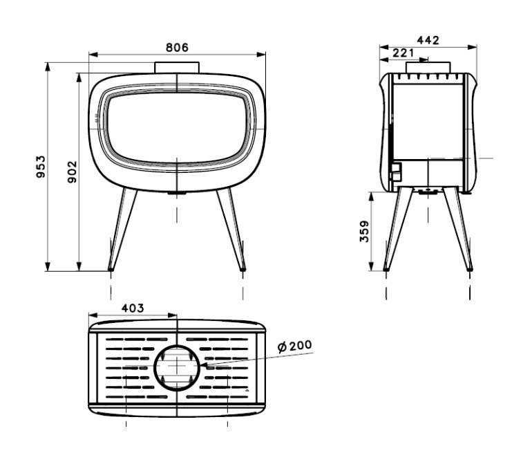 Чугунная печь камин Godin Багуера DF 420003 / Baguera DF 420003