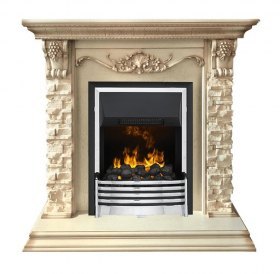 Каминокомплект Adriana - Cлоновая кость с очагом Flagstaff
