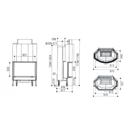 Каминная топка Supra Diademe 531 B N