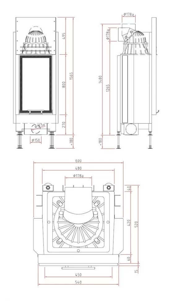 Каминная топка Schmid Lina 4580 h