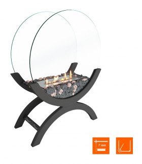 Биокамин напольный SteelHeat WOOD 600 серый