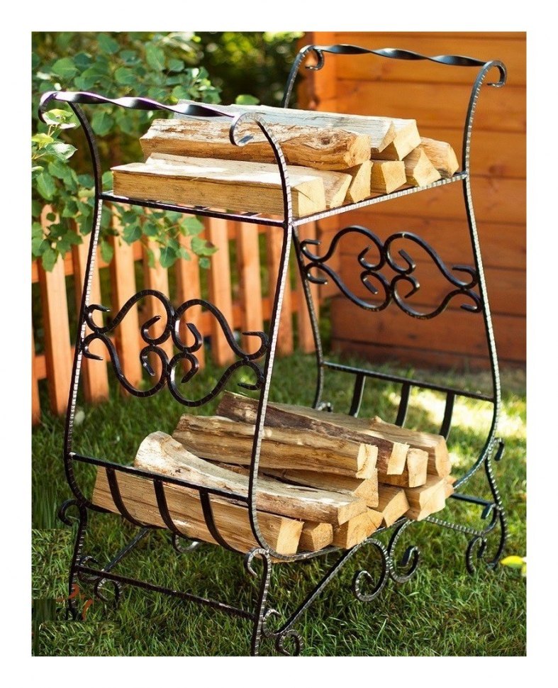 Кованая дровница для дачи уличная  SafaMaster D5090BK