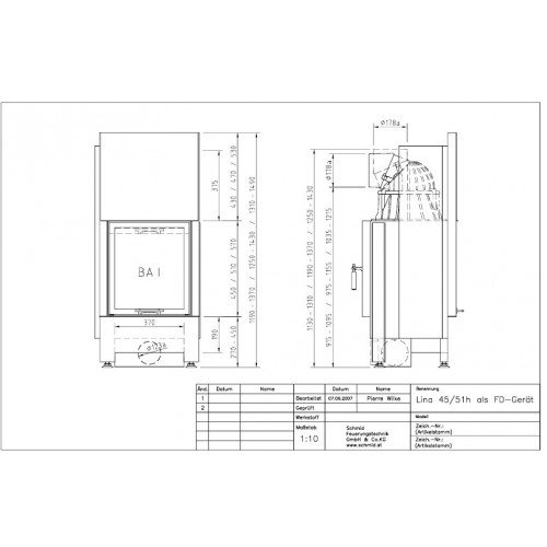 Каминная топка Schmid Lina TV 5557 h
