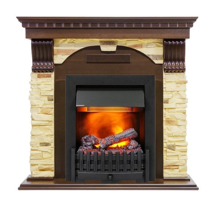 Каминокомплект Dublin - Темный дуб / Сланец с очагом Danville Black FB2