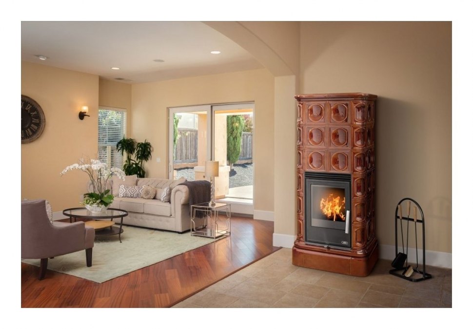 Кафельная печь-камин ABX Kaledonie KPI (вставка Комбо)