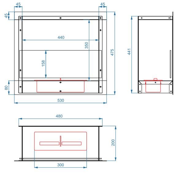 Биокамин Lux Fire Кабинет 530 S