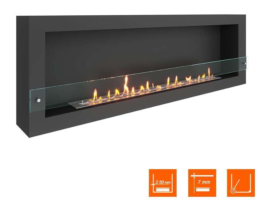 Биокамин SteelHeat WALL ONE 1700 черный (Стекло)