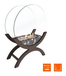 Биокамин напольный SteelHeat WOOD 600 коричневый