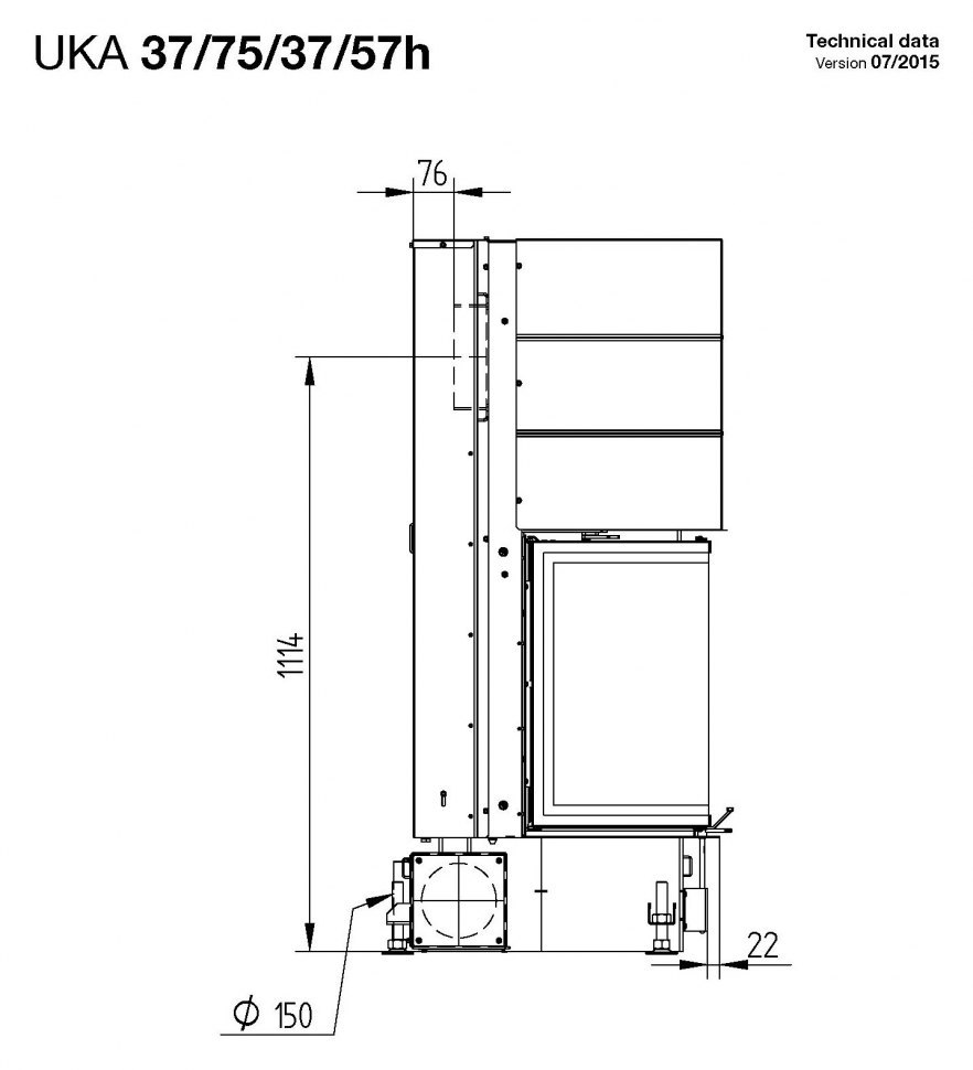 Каминная топка Hoxter UKA 37/75/37/57h