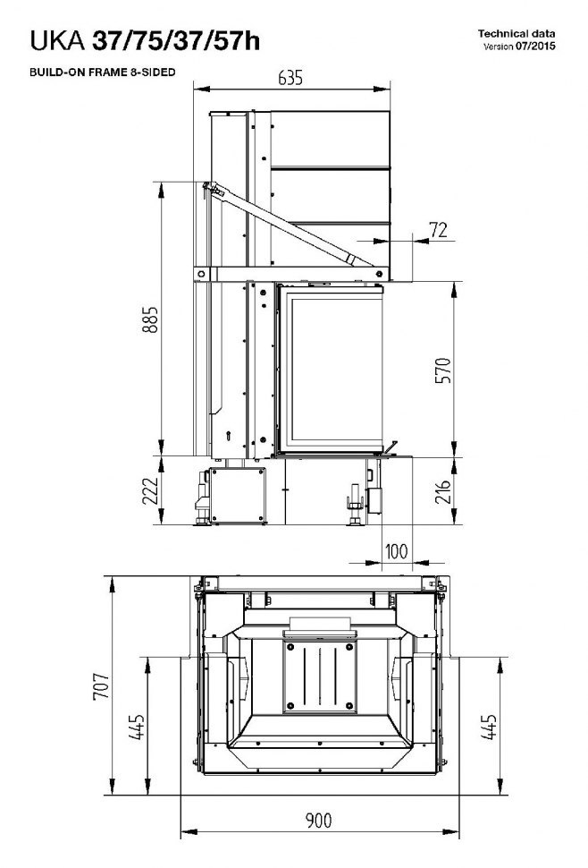 Каминная топка Hoxter UKA 37/75/37/57h