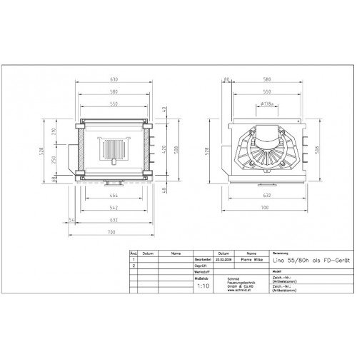 Каминная топка Schmid Lina TV 5580 h