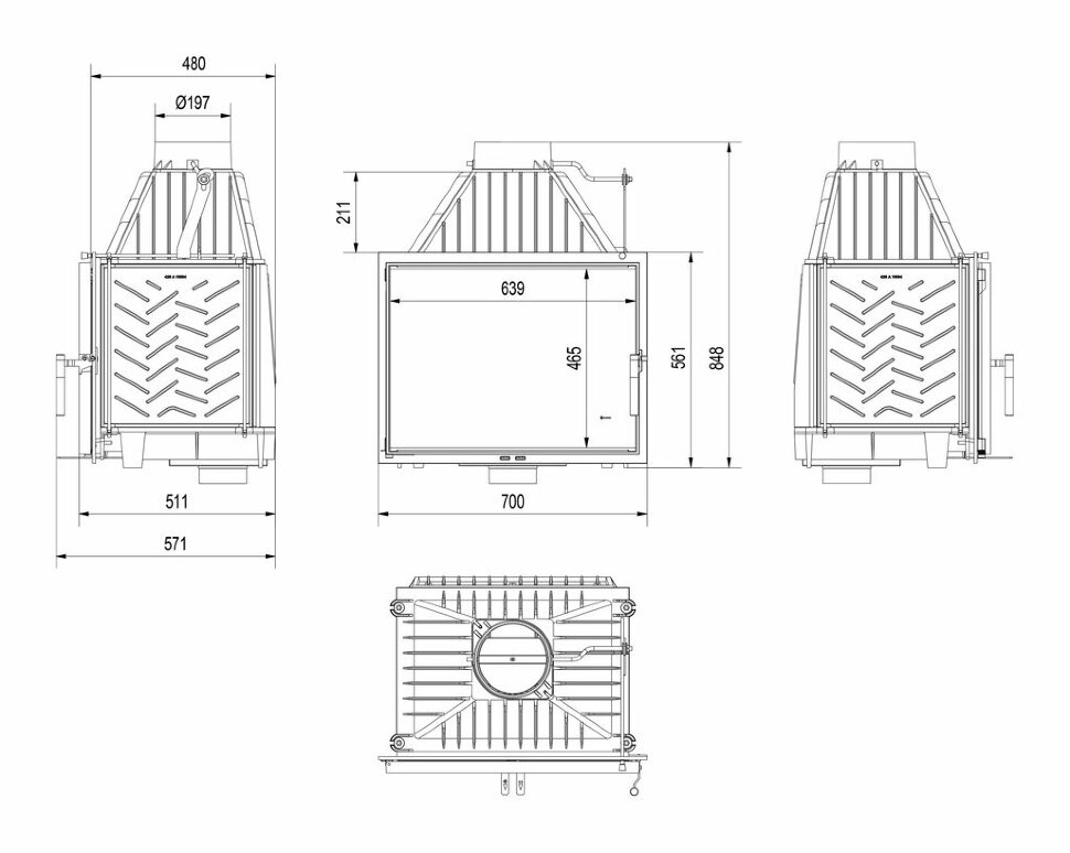 Каминная топка Kratki Zosia 12