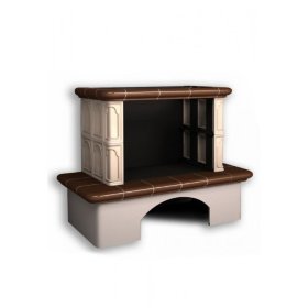 Каминная облицовка КимрПечь Гефест пристенная Шоколад без короба