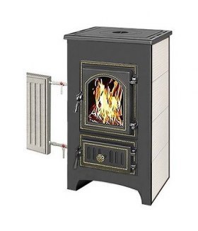 Печь-камин Везувий ПК-01 (270) с плитой и т/о (бежевый)