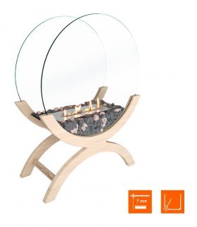 Биокамин напольный SteelHeat WOOD 600 бежевый