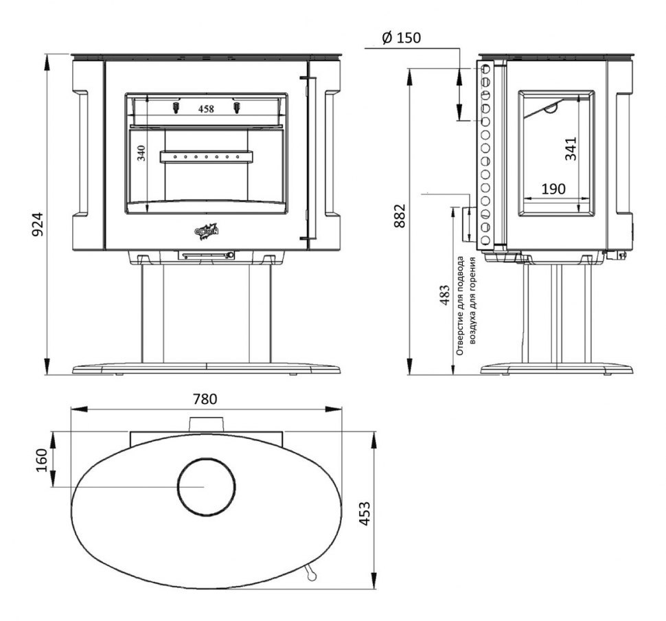 Чугунная печь камин Godin Коггиа 388142 / Coggia 388142