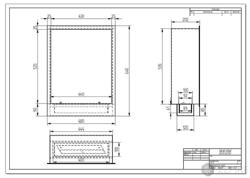 Биокамин ZeFire Standart 480 для встраивания в портал