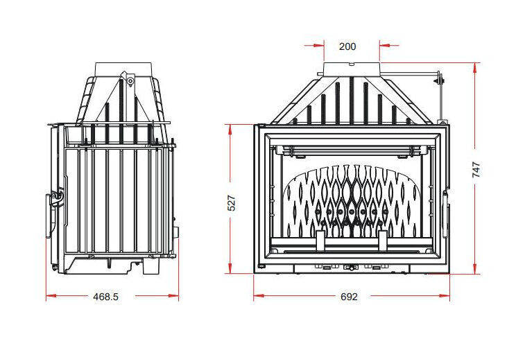Каминная топка Invicta Grand Vision 700 (Гранд Визьон 700) с заслонкой