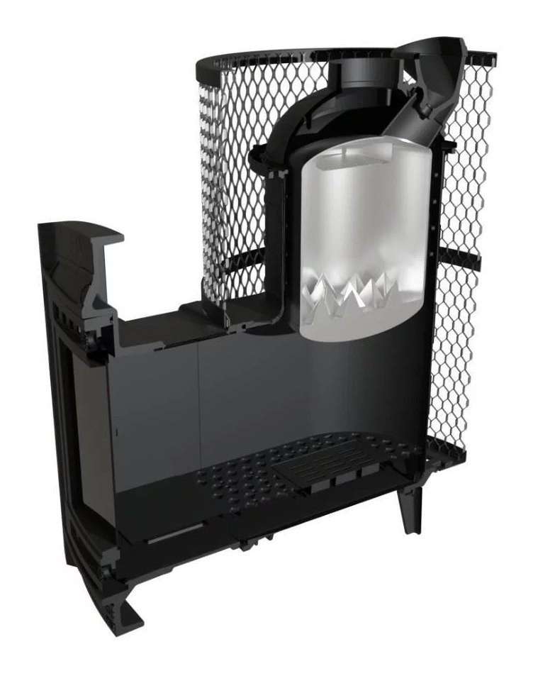 Банная печь Атмосфера L с сеткой для камней из нержавеющей стали