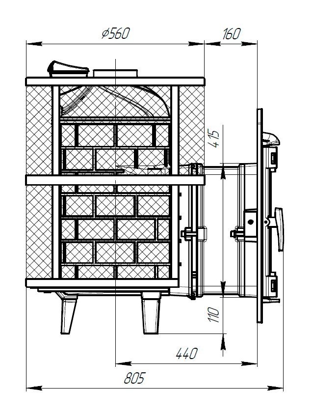 Банная печь Атмосфера L с сеткой для камней из нержавеющей стали