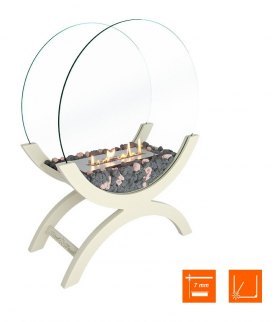 Биокамин напольный SteelHeat WOOD 600 молочный