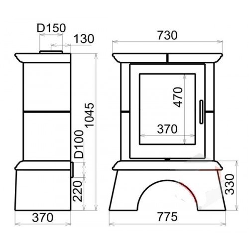 Печь-камин Thorma Landshut TOP (бежевый)