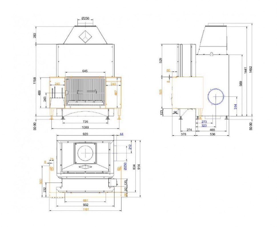 Каминная топка Brunner Urfeuer 50/66 кухонная
