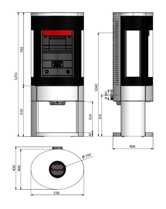Чугунная печь камин Godin Росней 411106 / Rosnay 411106