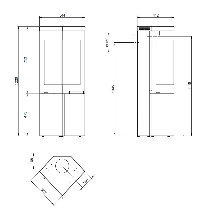 Печь-камин Nordpeis Quadro 2