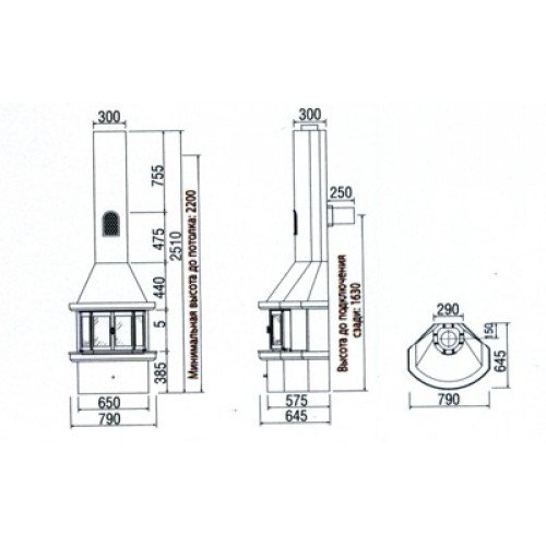 Чугунная печь камин Keddy Carisma TOP, прист./угл., с призм. дверцами