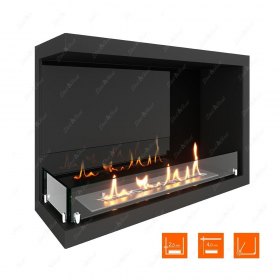 Биокамин угловой SteelHeat Leader 700 левый (Стекло + Стемалит)