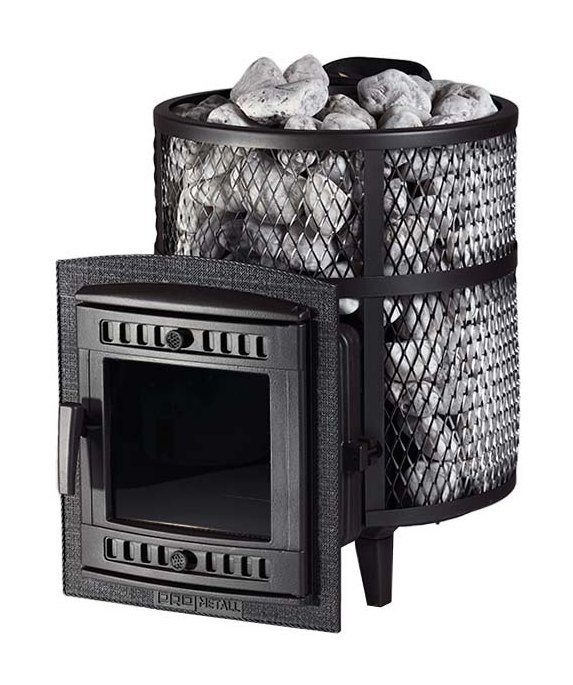 Банная печь Атмосфера M с сеткой для камней из нержавеющей стали