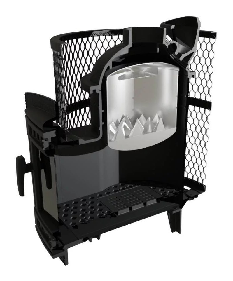 Банная печь Атмосфера M с сеткой для камней из нержавеющей стали
