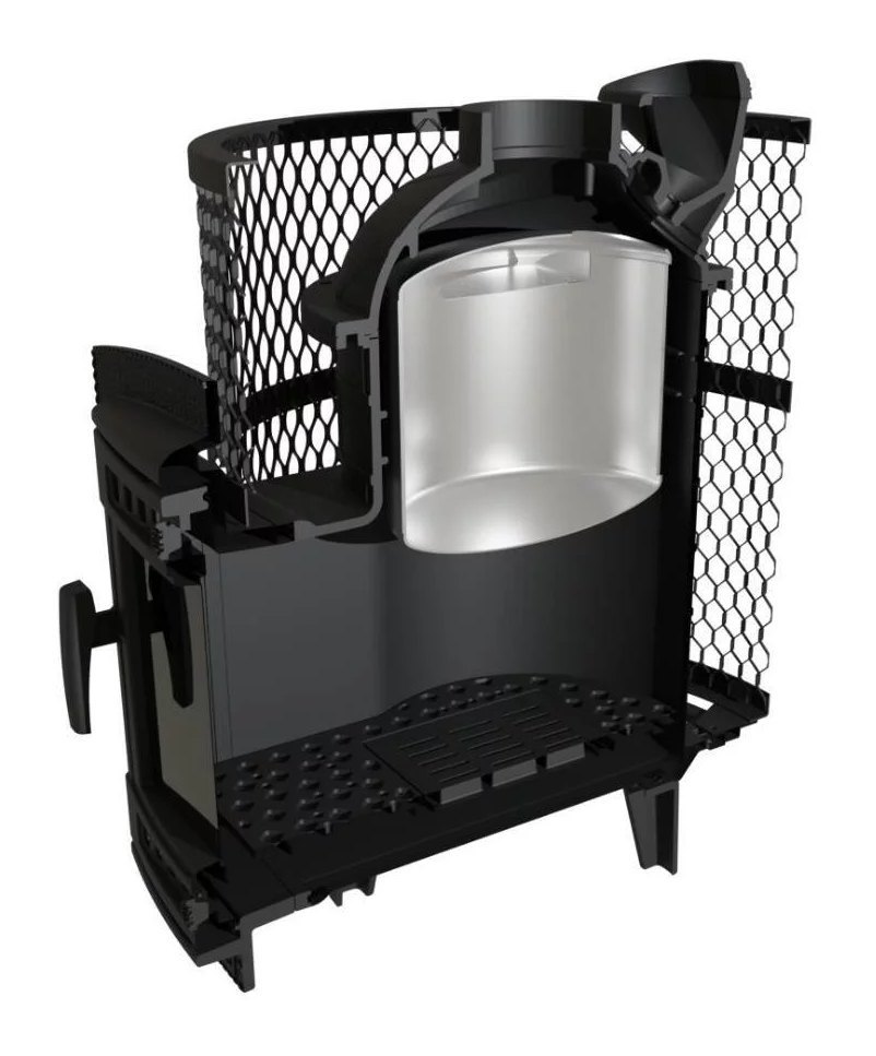 Банная печь Атмосфера M с сеткой для камней из нержавеющей стали