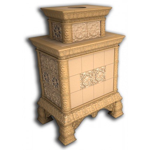 Каминная облицовка КимрПечь Кострома центральная двухъярусная Ваниль