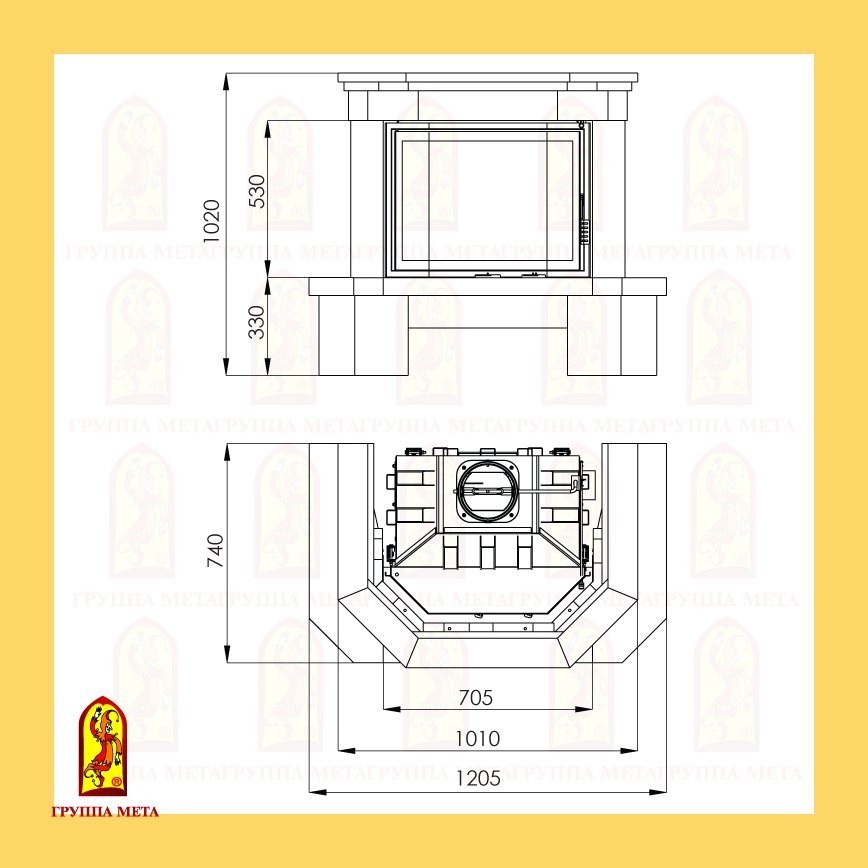 Каминная облицовка Мета Малага 700