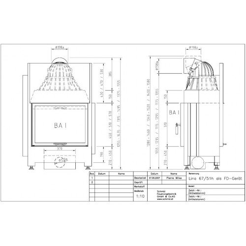 Каминная топка Schmid Lina TV 6751 h