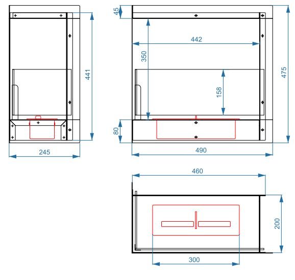Биокамин Lux Fire Угловой 490 S левый угол