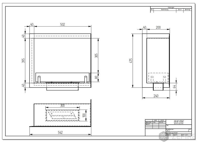 Биокамин ZeFire угловой Standart 500 левый