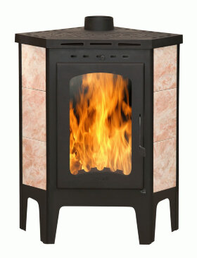 Печь-камин ЭкоКамин Бавария УГЛОВАЯ с чугунной плитой (РК 123)